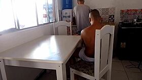 Naughty Wife Fucks Big Black Cock While Cuckold Washes Dishes In Kitchen