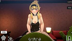 Blonde elf receives orc massage