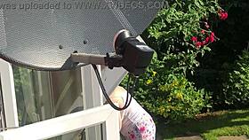 Sexy neighbor flaunts her big tits and ass