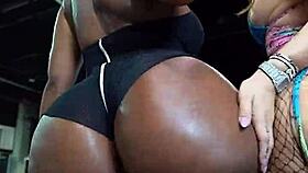 Big ass babe rides in cowgirl with bouncing tits