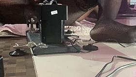 the blackpussy porn star fucks a sex machine with smooth operator