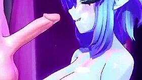 two blue chichona women in hardcore animation scene