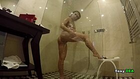 goddess sexydea in the shower, 'fuck my wet pussy harder!' after doggystyle pounding