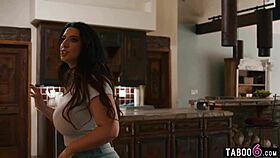 so this arab teacher with huge tits is on indefinite leave, and her student's stepdad visits for some fun