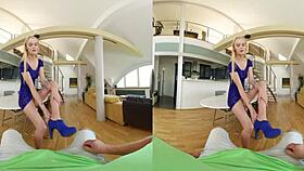 mesmerizing blonde girlfriend rides cock in vr