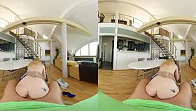 mesmerizing blonde girlfriend rides cock in vr