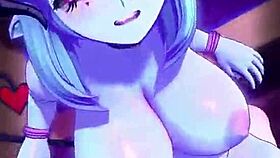 two blue chichona women in hardcore animation scene