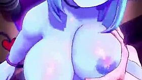 two blue chichona women in hardcore animation scene