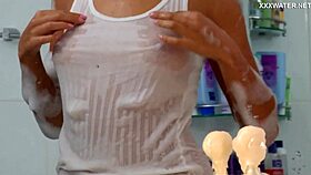 russian horny slut sima zasadilo bathes in the bathtub