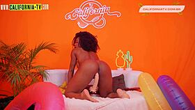 the brunette got wet with excitement