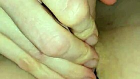 Glove-wearing milf milks cock with her mouth while wearing a thong 😏