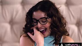 Hot brunette Aften Opal catches roommate Leana Lovings fingering herself