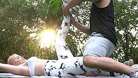 the coach fucks a hot latina blonde during a yoga session.