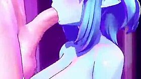 two blue chichona women in hardcore animation scene