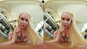 mesmerizing blonde girlfriend rides cock in vr
