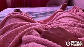 Curvy Latina Enjoys Morning Masturbation Before College