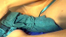 Sticking balls in her ass without condom!