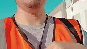 asian woman walking outdoors during work