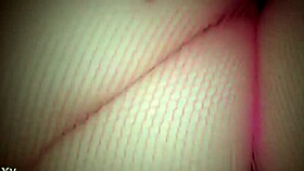 I love watching this BBW in pink fishnets get a creampie.