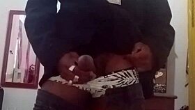 Big black guy calls on zap for fun