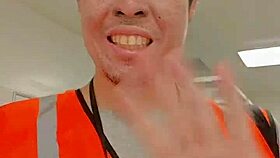 asian woman walking outdoors during work