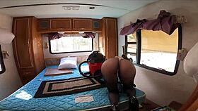 RV Camping Adventure with Thong Leotard and Pantyhose.
