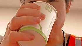 asian woman walking outdoors during work