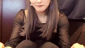 Asian ladyboy masturbates in solo video