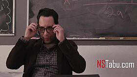 Tiny Cheerleader Fulfills Teacher's Wildest Fantasy on Classroom Desk