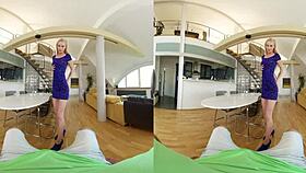 mesmerizing blonde girlfriend rides cock in vr