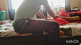 Desi Bhabhi In Red Saree Seduces Servant For Having His Hard Dick In Her Wet Pussy