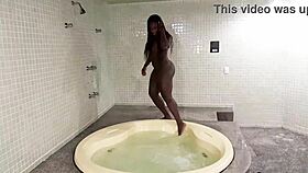 Nebra, African beauty, climbs stairs naked to tease with shining skin! 🔥