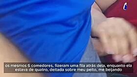 married housewife enjoys riding and gets interrupted at the door