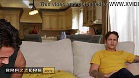 Watch Daisy Taylor get spit roasted by Dante and Jayden before milking their cocks?