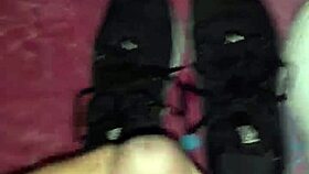 narrative of cumshot on tennis shoes in fetish scene