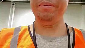 asian woman walking outdoors during work