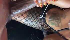Sloppy Fucking In Fishnets With Big Black Cocks!