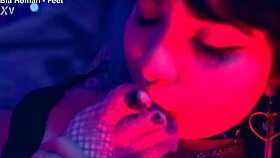 OH WOW, SMALL FEET TICKLING SUBMISSION WITH BRUNETTE LESBIAN FETISH DOMINATION DEEPTHROAT