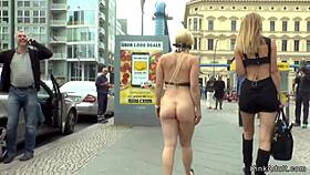 I feel busty blonde's public gangbang excitement