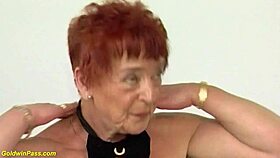 Ugly 78-year-old redhead takes extreme first fisting hard