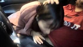 candyboom bends over in the garage, offering her big ass for licking and monster cock sex with wet pussy.