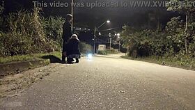 Fat Gay Man Gives Blowjob on Street Near Police