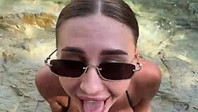 Hey, Check Out This Wild Beach Blowjob With Cum Everywhere On Her Tits