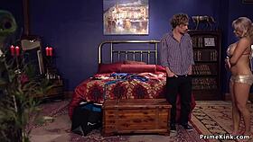 young dude rough banging tied busty milf with whipping