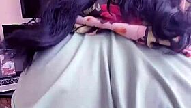 I was sensual in pajamas as my husband bent me over and filled my pussy with creampie