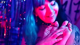 OH WOW, SMALL FEET TICKLING SUBMISSION WITH BRUNETTE LESBIAN FETISH DOMINATION DEEPTHROAT