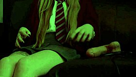 teen student in uniform shows you how to stroke your cock 😜