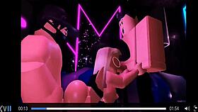 Roblox sex trio fucking and cumming together