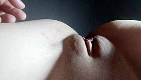 close-up of big cock sliding into asian girl's tight, juicy pussy