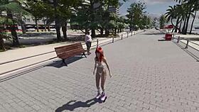 Let's play Caroline's fantasies part 1 skating on the beach